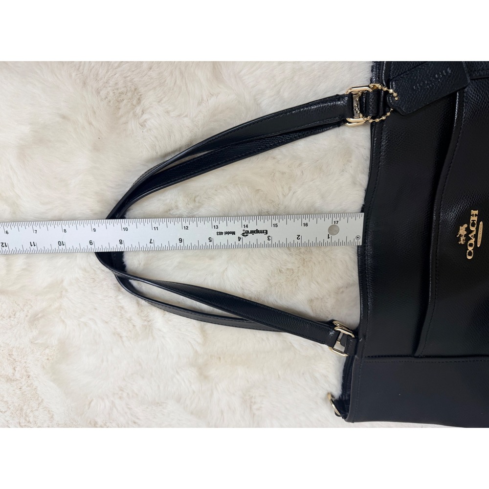 Coach Ava Tote Black Crossgrain Leather Shoulder Bag Gold Hardware F34497 - Picture 11 of 11